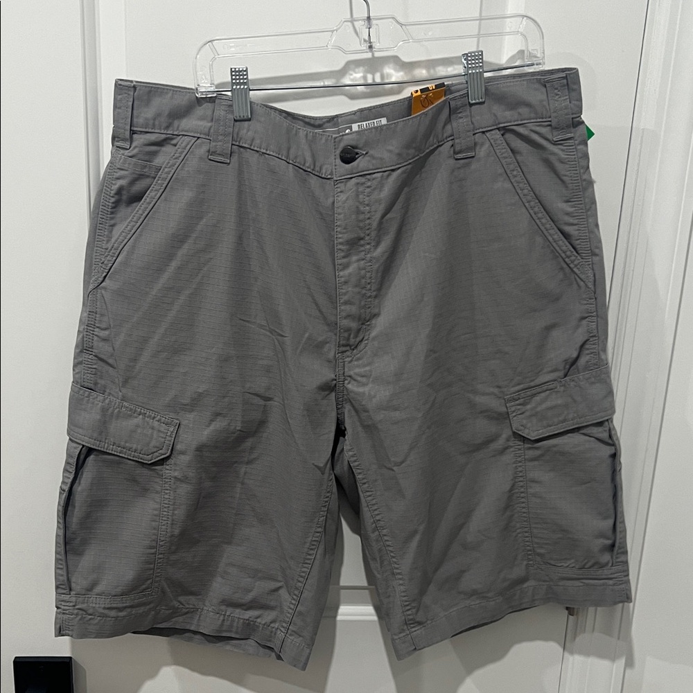 NWT Carhartt Gray Relaxed Fit Ripstop Cargo Shorts Size 40 11"‎ inseam